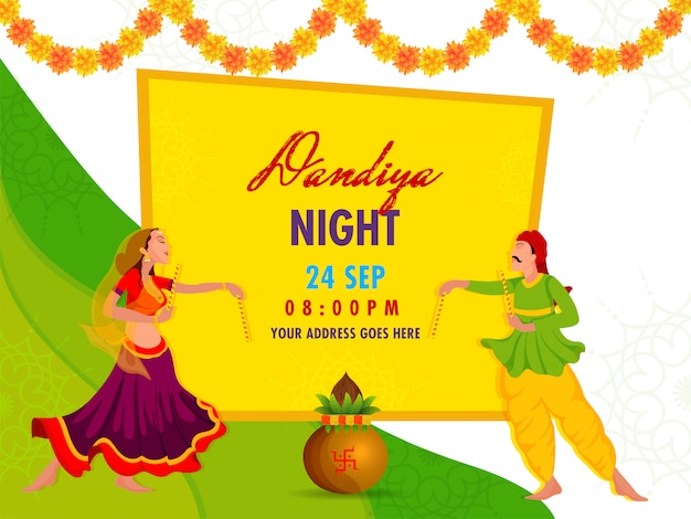 Dandiya night concept.