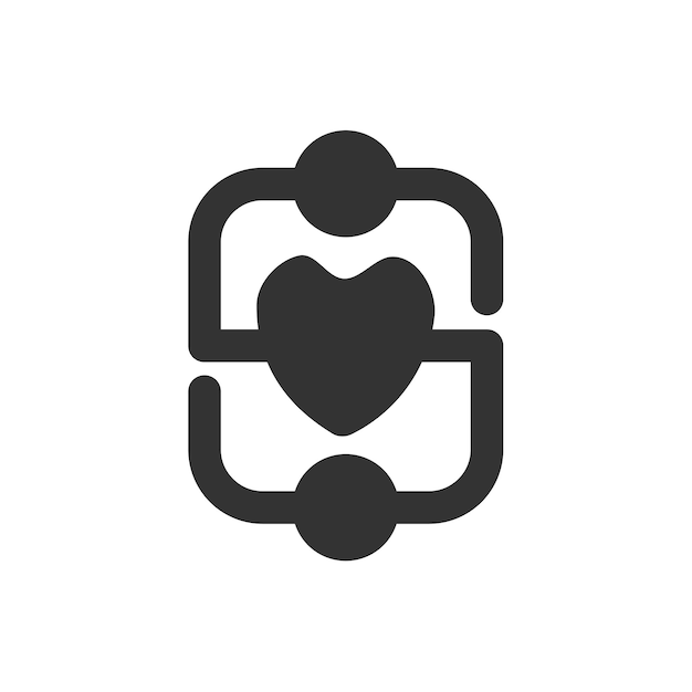 Dando plantilla de logotipo de amor Ilustración de icono Identidad de marca Ilustración aislada y plana Gráfico vectorial