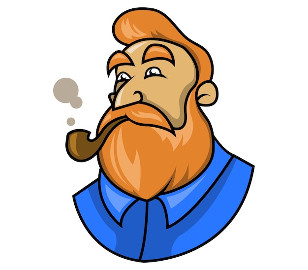 Dandy beardman fumando una pipa