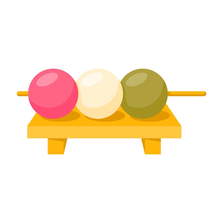 Vector dango en estilo plano aislado
