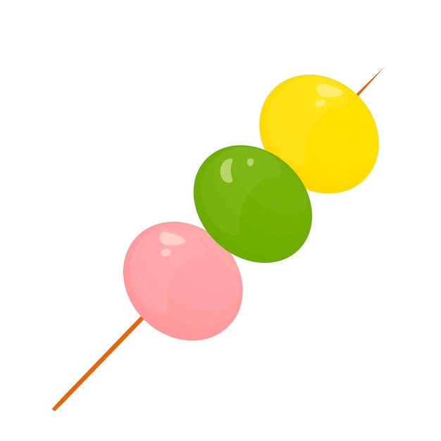 Dango Mochi bolas harina kinako dulces japoneses Kusa dango una harina de arroz Primer plano de un delicioso