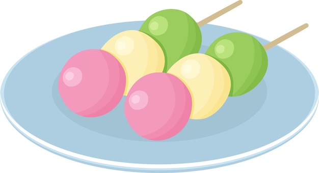 Dango postre tradicional japonés Hanami Dango