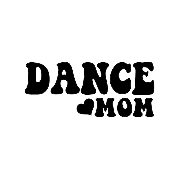 Danza MOM Tipografía SVG Con fondo blanco aislado del corazón