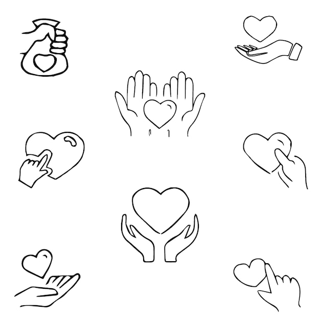 Dar amor dibujado a mano Doodle