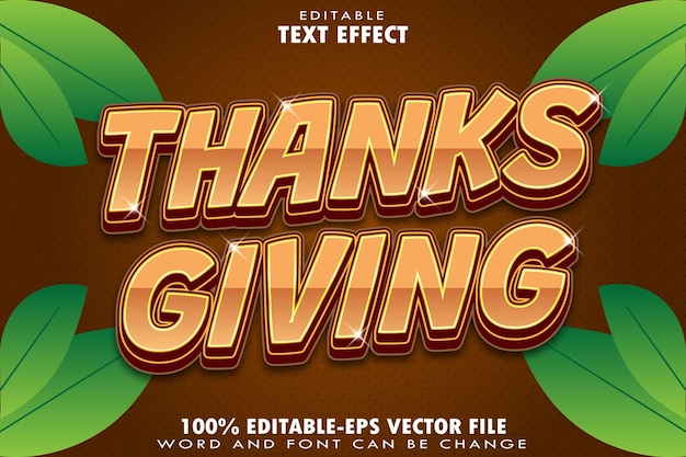 Dar gracias Efecto de texto editable Transformar el estilo de gradiente de relieve