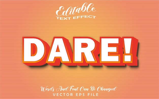 DARE TEXT EFFECT EDITABLE EPS FILE (Archivo de EPS editable para el efecto de texto de DARE)