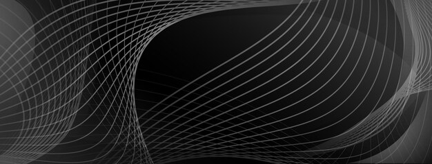 Dark grey abstract background with wavy lines creating a sense of movement and flow using geometric shapes and objects