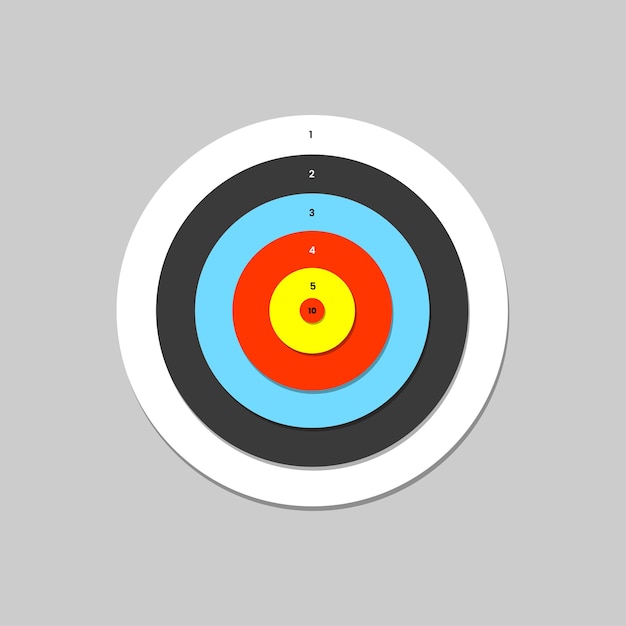 un dartboard con una flecha roja y amarilla en él