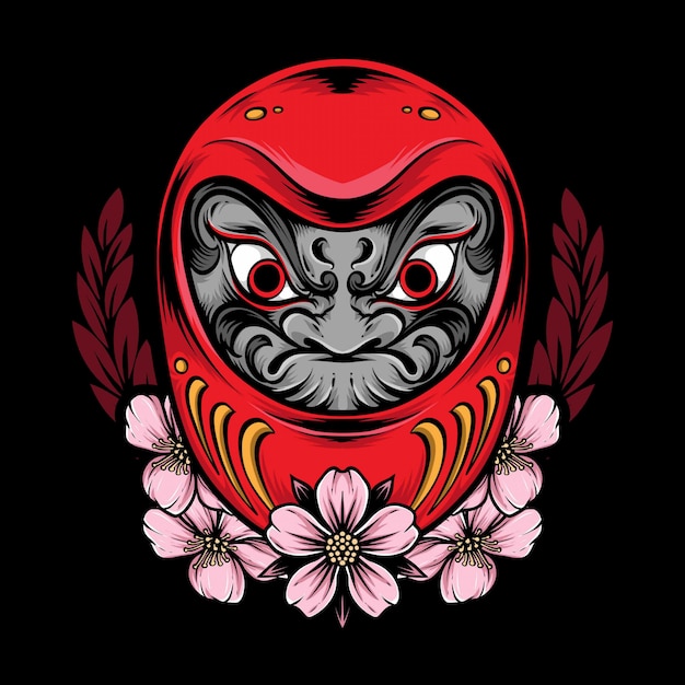 Daruma japonesa e ilustración