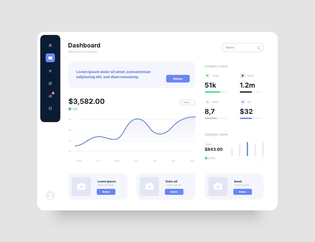 Dashboard design app interface with ui and ux elements use design for web application desktop app or