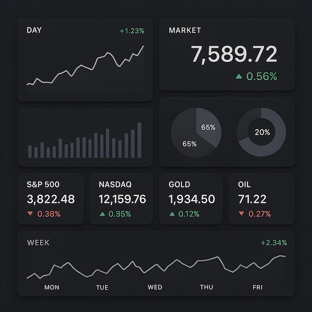Dashboard with Multiple Graphs and Metrics for Monitoring Business Performance