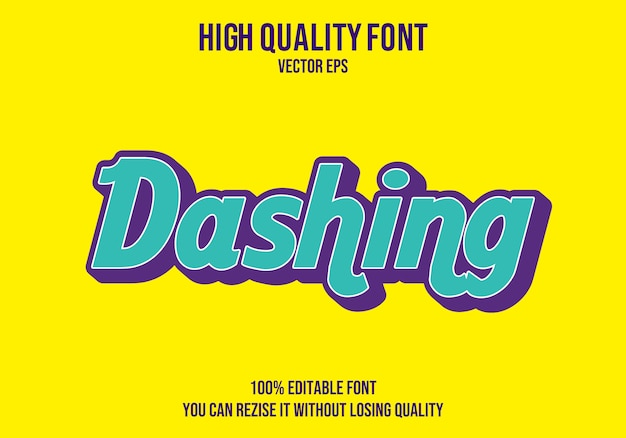 Dashing efecto de fuente de texto de vector