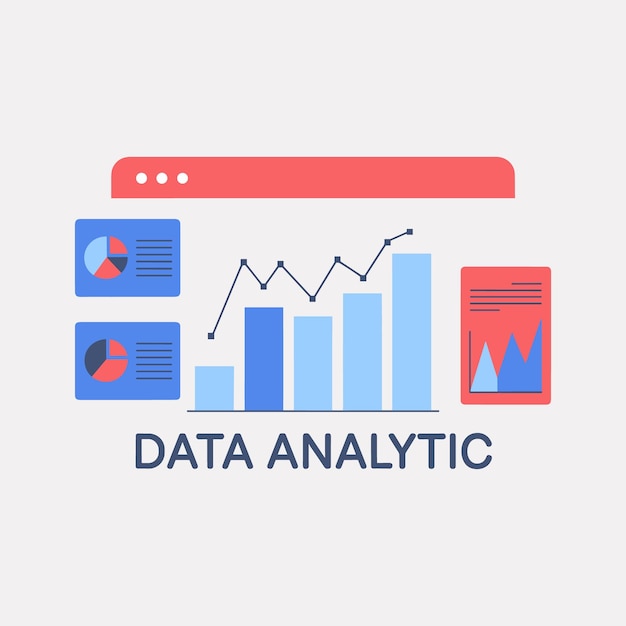 Data analytics concept with charts graphs and text on screen Keywords data analytics data