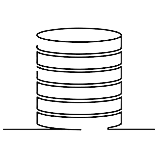 Database icon in continuous line
