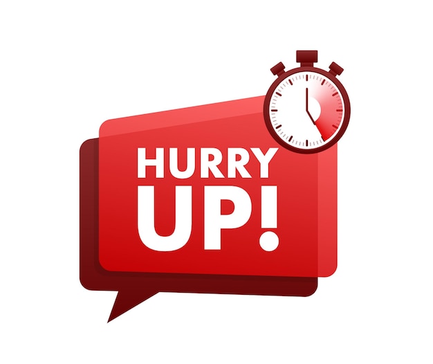 Date prisa Etiqueta oferta limitada Banner de cuenta regresiva Oferta de última hora Ilustración de stock vectorial