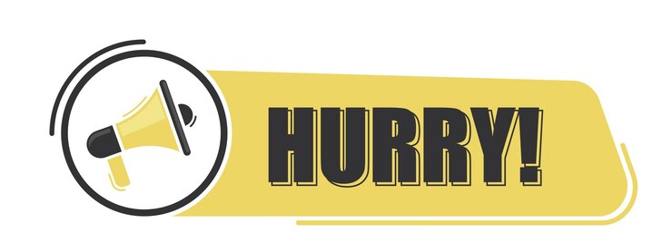 Vector date prisa mensaje de megáfono con texto sobre fondo amarillo banner de megáfono diseño web