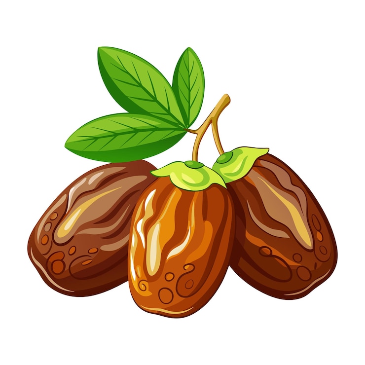 Vector dates frutas alimento para el ramadán