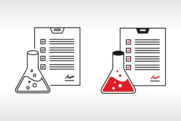 Datos de atención médica lista de información de pruebas o registro con diagnóstico lista de control médico del vector clínica