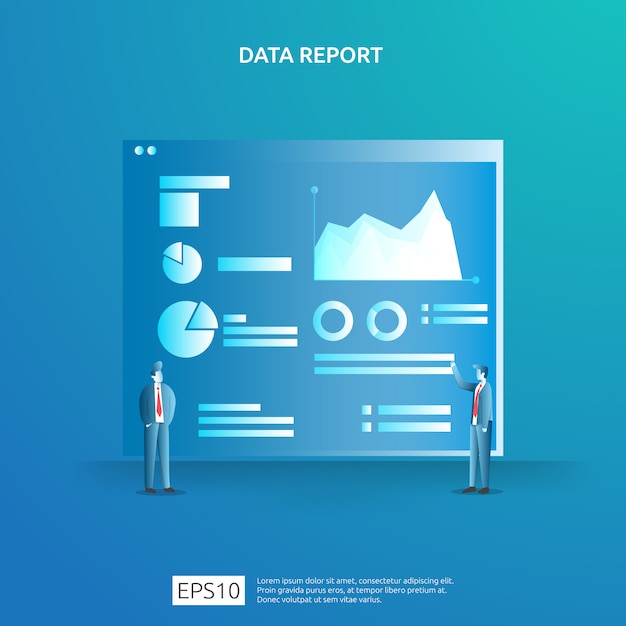 Datos gráficos digitales para análisis seo y estratégicos con carácter. información estadística, documento de informe de auditoría financiera, investigación de mercados para el concepto de gestión empresarial.