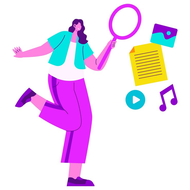 Vector datos de investigación del creador de contenido de influencers