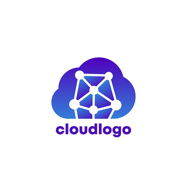 Datos en el logotipo de la nube, icono de vector
