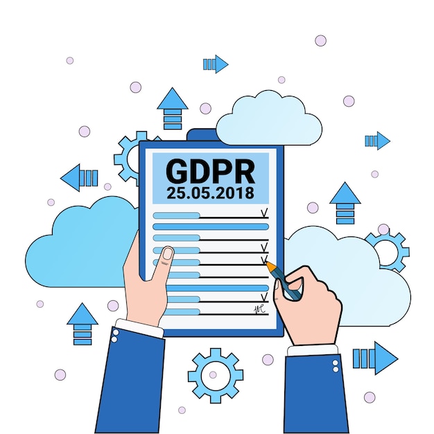 datos de seguridad nube escudo manos asimiento lista