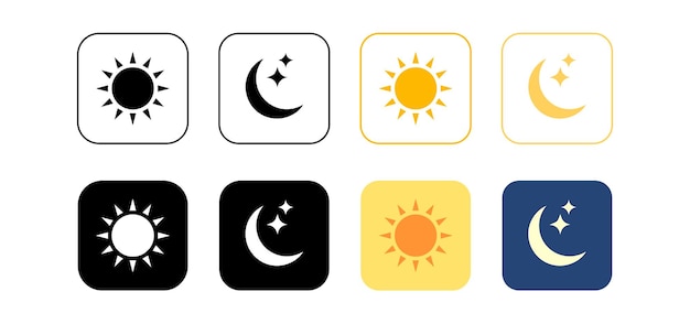day and night mood ui ux button set
