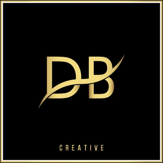DB Creative Golden Premium Vector Latter Diseño de logotipo Diseño de Logotipo de oro creativo Diseño moderno