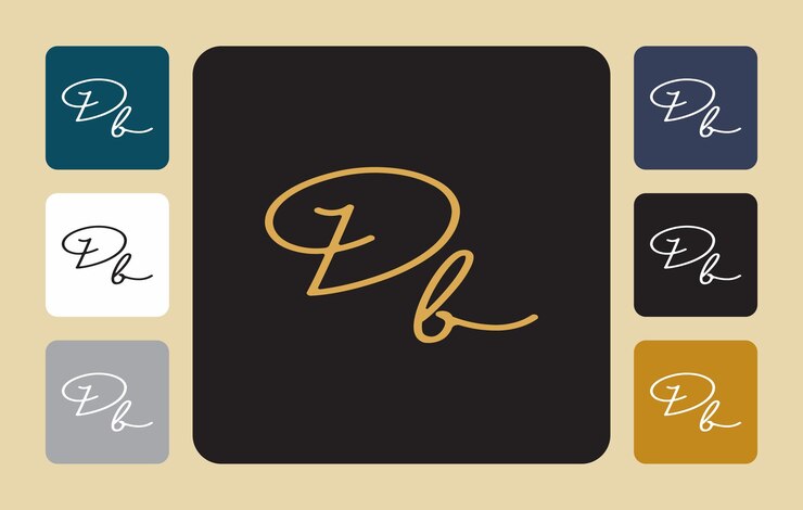 Db D b escritura a mano inicial Db escritura a mano inicial plantilla de logotipo de firma vector letras de mano para diseños o para identidad