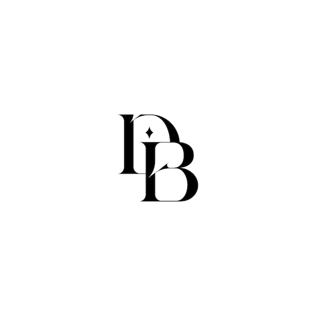 DB monograma logotipo diseño carta texto nombre símbolo monocromo logotipo alfabeto carácter simple logotipo