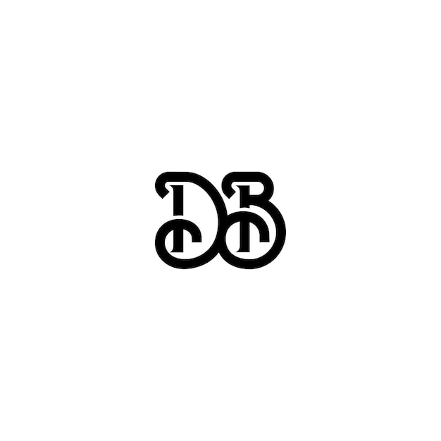 DB monograma logotipo diseño carta texto nombre símbolo monocromo logotipo alfabeto carácter simple logotipo
