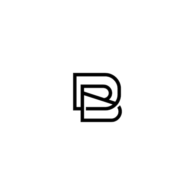DB monograma logotipo diseño carta texto nombre símbolo monocromo logotipo alfabeto carácter simple logotipo