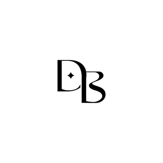 DB monograma logotipo diseño carta texto nombre símbolo monocromo logotipo alfabeto carácter simple logotipo