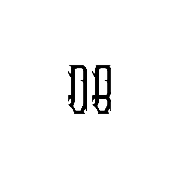 DB monograma logotipo diseño carta texto nombre símbolo monocromo logotipo alfabeto carácter simple logotipo