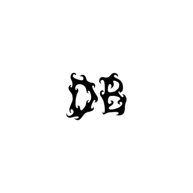 DB monograma logotipo diseño carta texto nombre símbolo monocromo logotipo alfabeto carácter simple logotipo