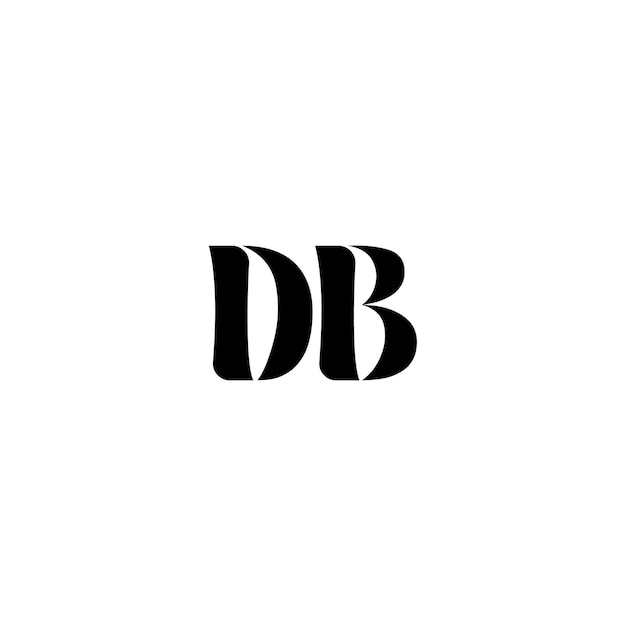 DB monograma logotipo diseño carta texto nombre símbolo monocromo logotipo alfabeto carácter simple logotipo