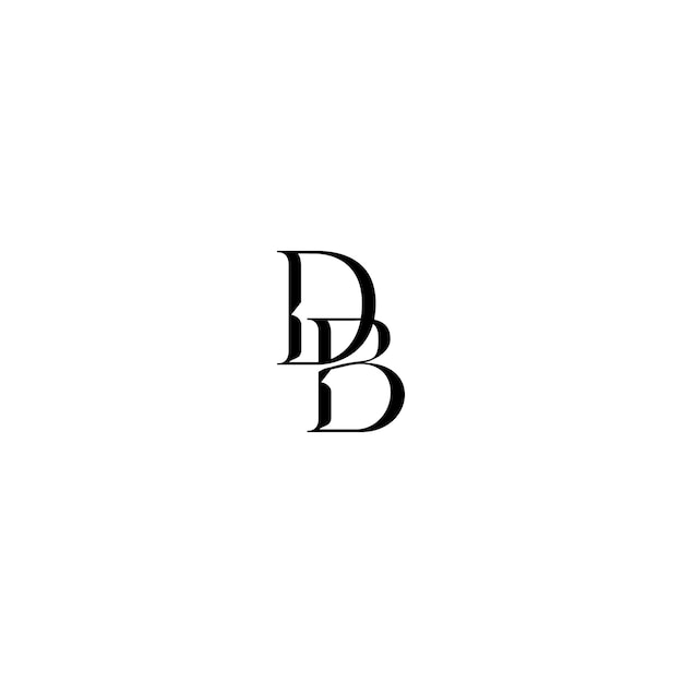 DB monograma logotipo diseño carta texto nombre símbolo monocromo logotipo alfabeto carácter simple logotipo