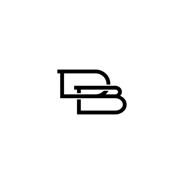 DB monograma logotipo diseño carta texto nombre símbolo monocromo logotipo alfabeto carácter simple logotipo