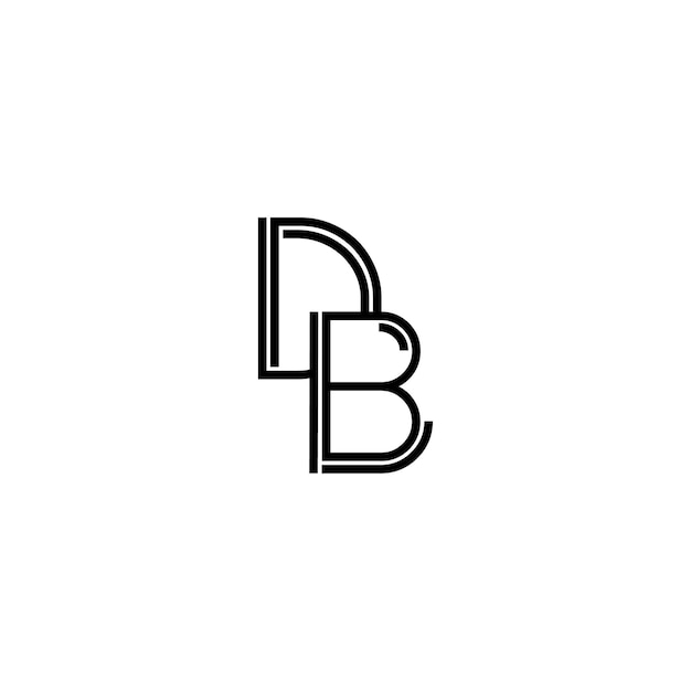 DB monograma logotipo diseño carta texto nombre símbolo monocromo logotipo alfabeto carácter simple logotipo