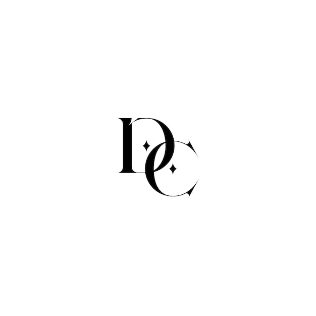 DC monograma logotipo diseño carta texto nombre símbolo monocromo logotipo alfabeto carácter simple logotipo