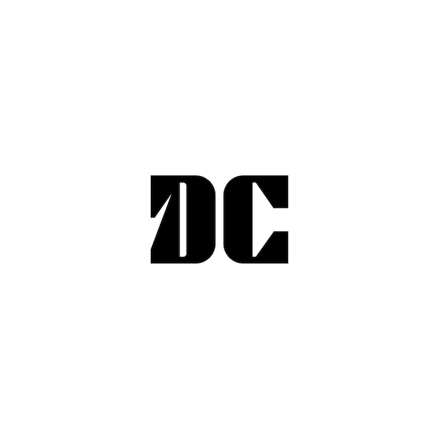 DC monograma logotipo diseño carta texto nombre símbolo monocromo logotipo alfabeto carácter simple logotipo