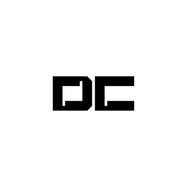 DC monograma logotipo diseño carta texto nombre símbolo monocromo logotipo alfabeto carácter simple logotipo