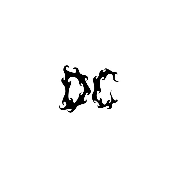 DC monograma logotipo diseño carta texto nombre símbolo monocromo logotipo alfabeto carácter simple logotipo