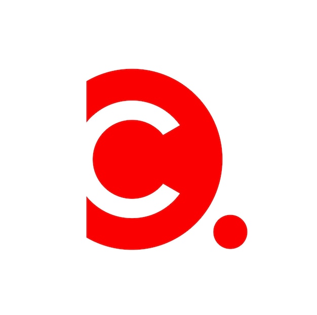 DC nombre de la empresa letras iniciales monograma DC vector icono en color rojo