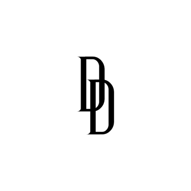 DD monograma logotipo diseño carta texto nombre símbolo monocromo logotipo alfabeto carácter simple logotipo