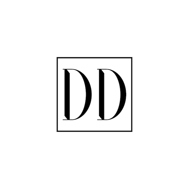 DD monograma logotipo diseño carta texto nombre símbolo monocromo logotipo alfabeto carácter simple logotipo
