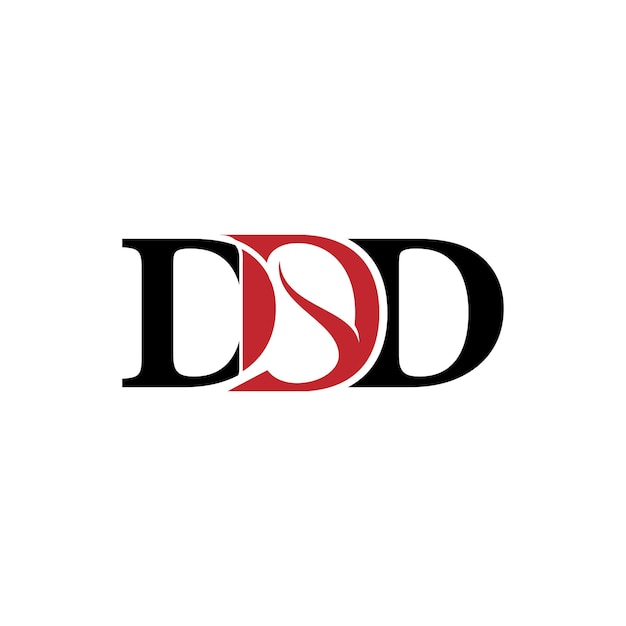 DDD letra inicial diseño de logotipo plantilla ilustración vectorial