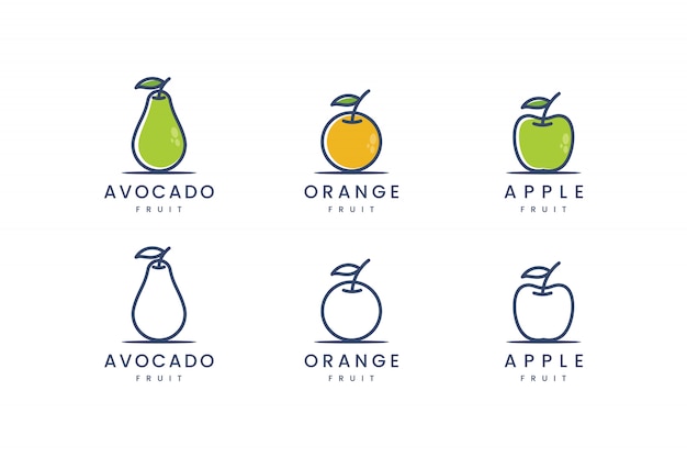 Dé frutos con la inspiración del diseño del logotipo de línea cpncept