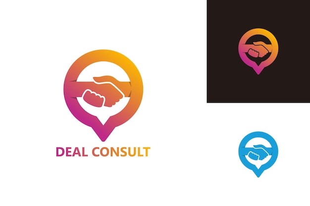 Deal consultar logo template design vector, emblem, design concept, creative symbol, icon