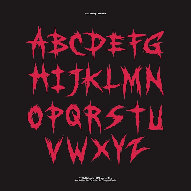 Death Metal Typeface Black Metal Heavy metal Brutalidad Punk Rock fuente espantosa tipografía de horror